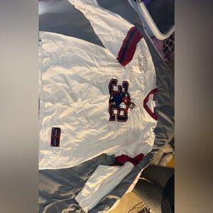 Disney White and Red Women's Jersey Top